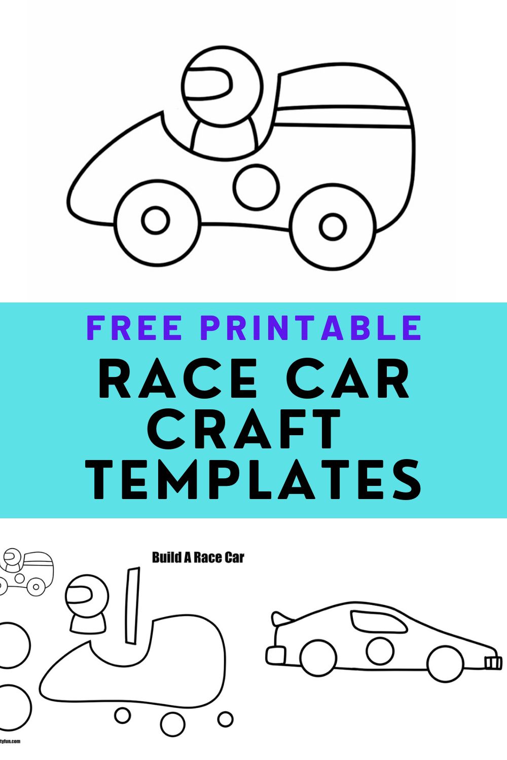 race car template fun paper kids craft -